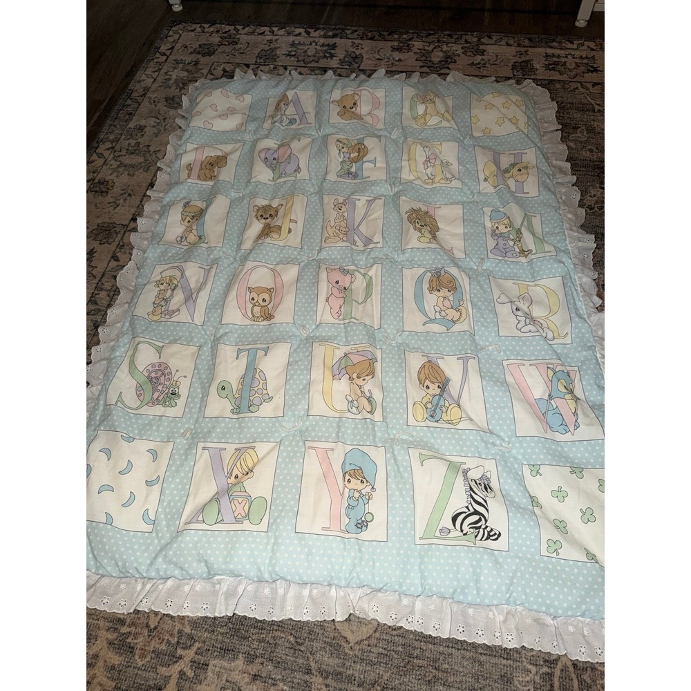 Vintage Precious Moments Alphabet Crib Bedding Comforter